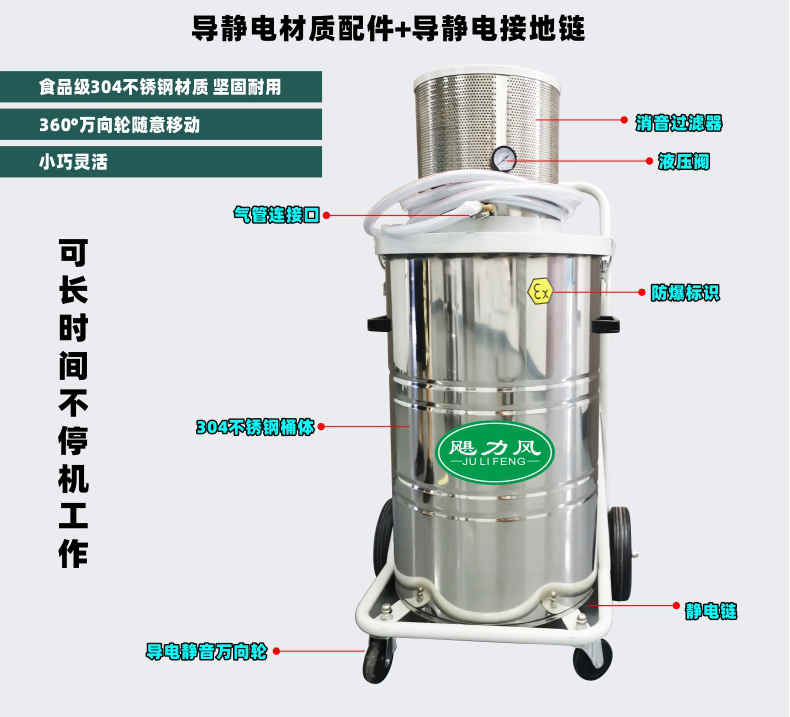 氣動防爆工業吸塵器-3